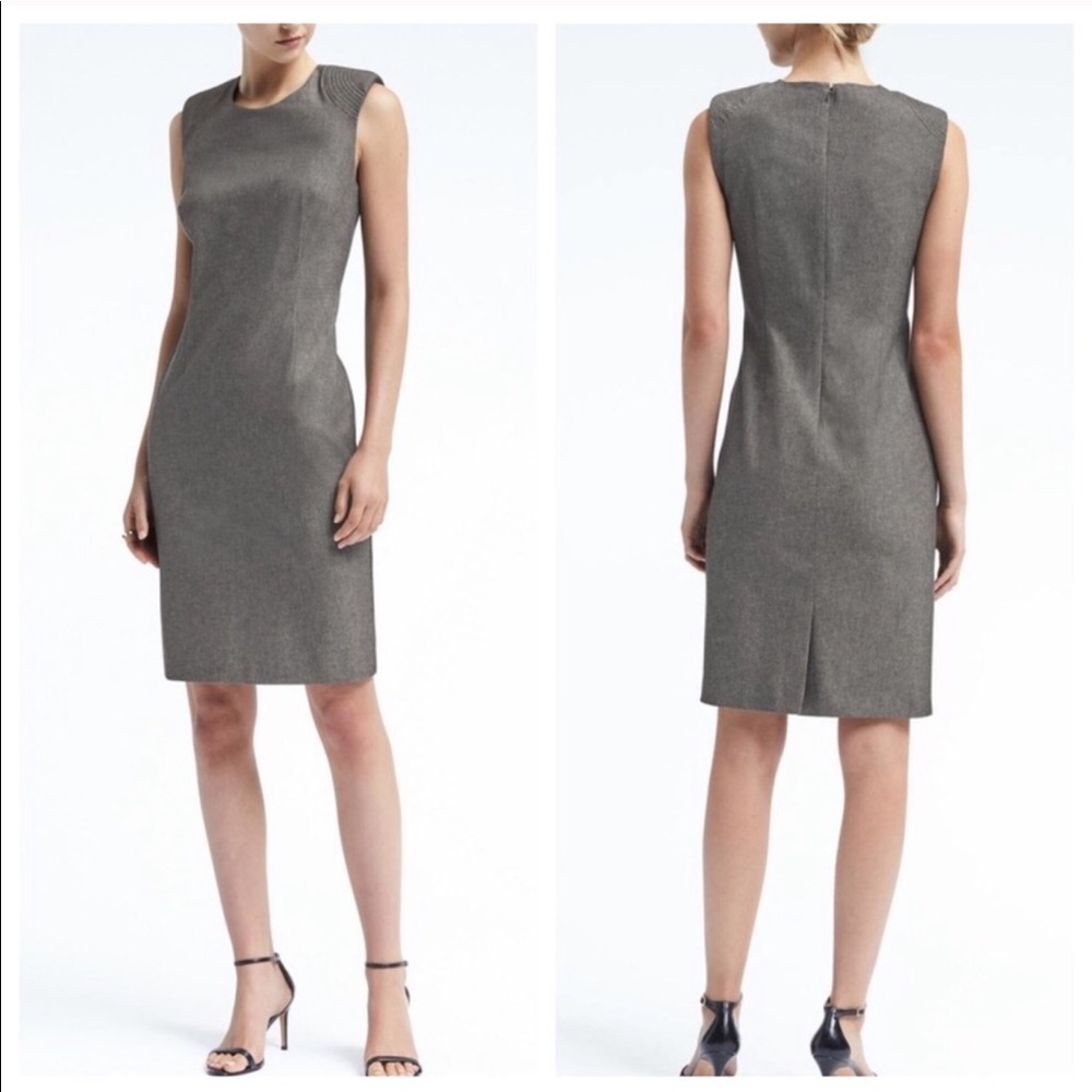 Banana Republic Cap Sleeve Grey Gray Sheath Dress